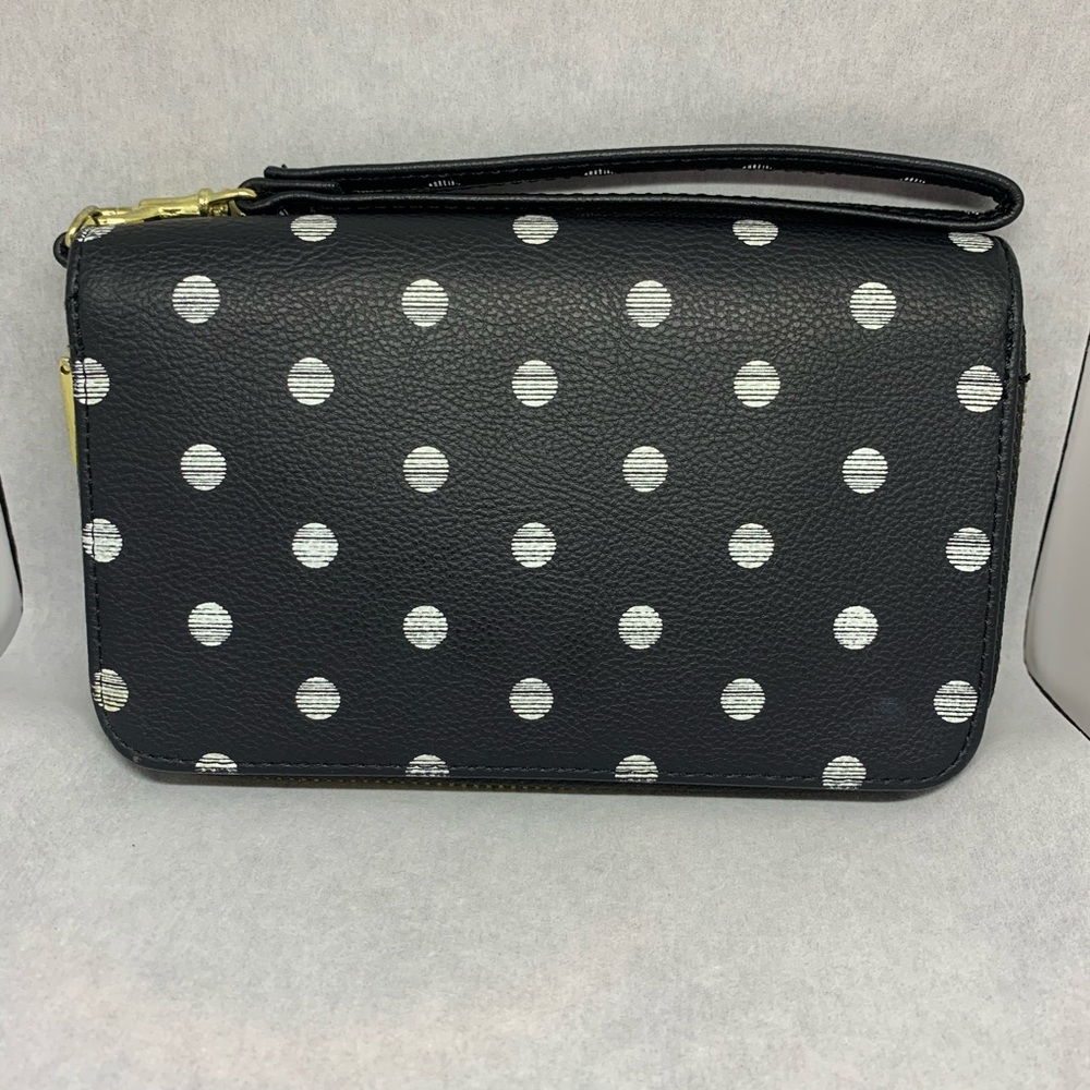Polka Dot Wallet with Wristlet Strap